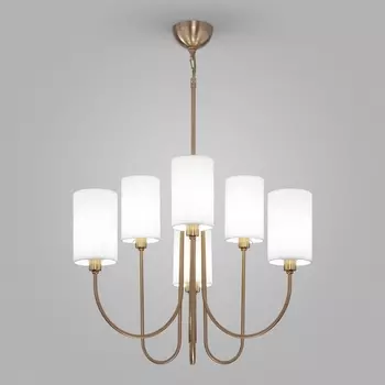 Подвесная люстра Eurosvet Abbey 60164/6 латунь (Умный дом, Алиса, WiFi, голосовое управление)