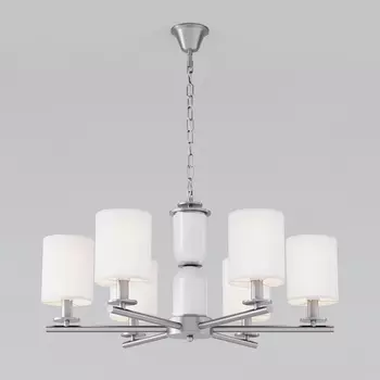 Подвесная люстра Eurosvet Caprera 60146/6 никель (Умный дом, Алиса, WiFi, голосовое управление)