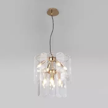 Подвесная люстра Eurosvet Claire 60170/8 золото (Умный дом, Алиса, WiFi, голосовое управление)