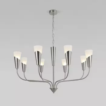 Подвесная люстра Eurosvet Rhyton 60167/8 никель (Умный дом, Алиса, WiFi, голосовое управление)