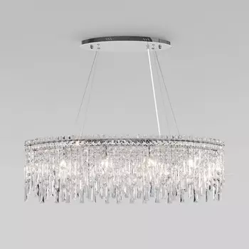 Подвесная люстра хром/ прозрачный хрусталь Eurosvet Blitz 60159/10