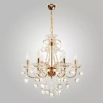 Подвесная люстра хрусталь Ariella 10044/6 золото/прозрачный Strotskis (Eurosvet)