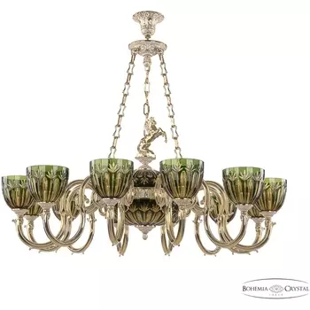 Подвесная люстра хрустальная 72003P/12/300 P1 U Amber-Green/H-1I FH1B Bohemia Verona GW