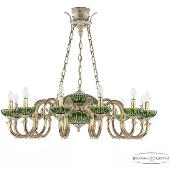 Подвесная люстра хрустальная 72003P/12/300 Clear-Green/H-1K Bohemia Verona GW P Y8