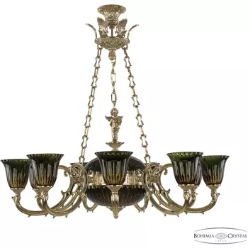 Подвесная люстра хрустальная 72009P/9/250 P2 U Amber-Green/H-1K FA10B Bohemia Verona G Y8