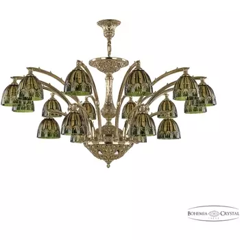 Подвесная люстра хрустальная 72111/12+6/420 P1 Amber-Green/H-1I Bohemia Verona AZ G D