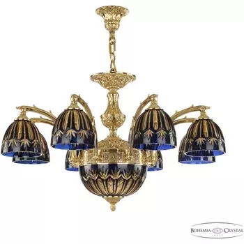 Подвесная люстра хрустальная 72211P/8/210 P1 Amber-Blue/H-1I Bohemia Verona G D