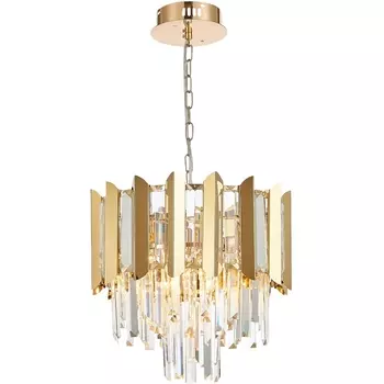 Подвесная люстра хрустальная AMAZONE 81444/5C GOLD (Natali Kovaltseva)