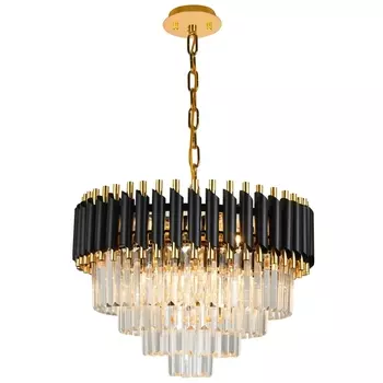Подвесная люстра хрустальная 76017/10C Natali Kovaltseva Darian GOLD BLACK