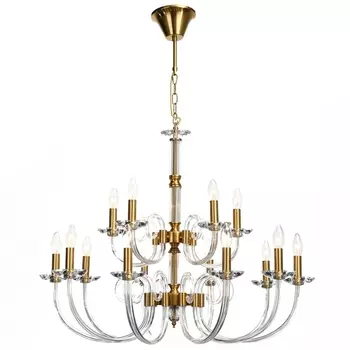 Подвесная люстра хрустальная Stilfort Glass 1050/03/15P в виде свечи