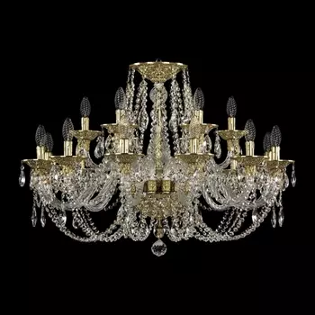 Подвесная люстра хрустальная Ivele Crystal 16106/12+6/300 G (Bohemia)