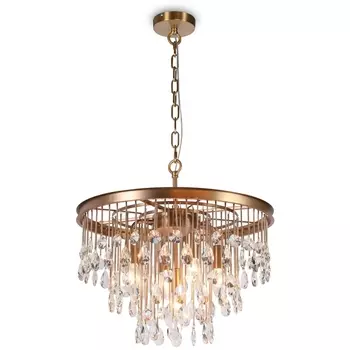 Подвесная каскадная люстра хрустальная Maytoni Linn MOD091PL-05G с подвесками