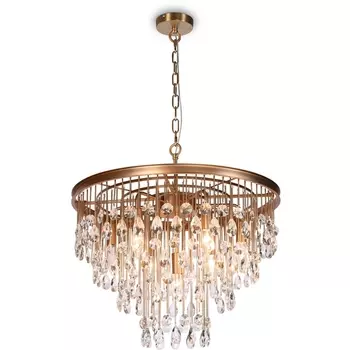 Подвесная каскадная люстра хрустальная Maytoni Linn MOD091PL-07G с подвесками