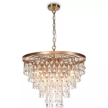 Подвесная каскадная люстра хрустальная Maytoni Linn MOD091PL-09G с подвесками