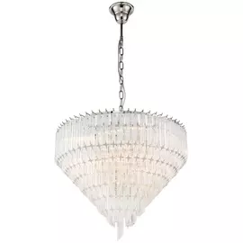 Подвесная каскадная люстра хрустальная 051D-6 nickel iLamp Manhattan NIC