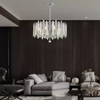 Подвесная люстра хрустальная на штанге Arte Milano Sorrento-3309 373309/8/350/570 CR