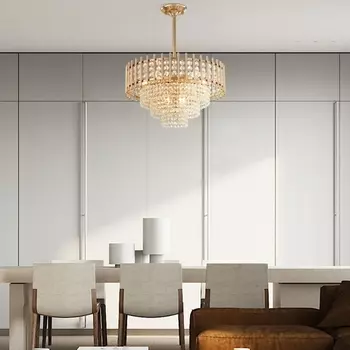 Подвесная люстра хрустальная на штанге Arte Milano Sorrento-6109 376109/7/300/490 GD