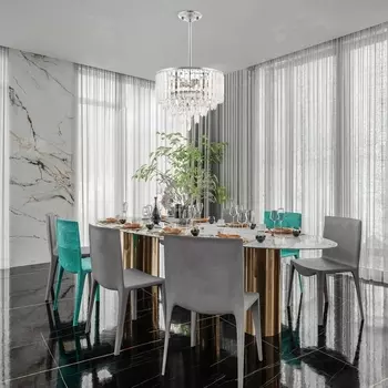 Подвесная люстра хрустальная на штанге Arte Milano Sorrento-5509 375509/6/300/390 CR