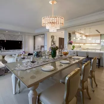 Подвесная люстра хрустальная на штанге Arte Milano Sorrento-6109 376109/6/300/390 GD