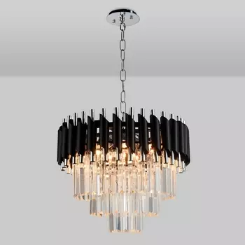 Подвесная люстра хрустальная Natali Kovaltseva DARIAN 76017/5C CHROME BLACK 5 x E14, 40W, CHROME BLACK