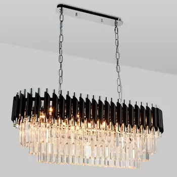 Подвесная люстра хрустальная Natali Kovaltseva DARIAN 76017/8C CHROME BLACK 8 x E14, 40W, CHROME BLACK