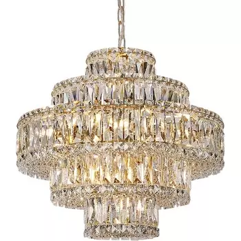 Подвесная люстра хрустальная Newport 8450 8459+6/C gold