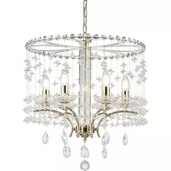 Подвесная люстра хрустальная Newport 8600 8606/C gold подсвечник