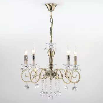 Подвесная люстра хрустальная 10104/5 Eurosvet Ravenna античная бронза