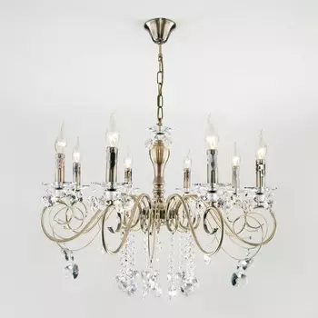 Подвесная люстра хрустальная 10104/8 Eurosvet Ravenna античная бронза