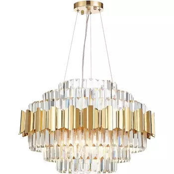 Подвесная люстра хрустальная RUBY 81442/10C GOLD (Natali Kovaltseva)