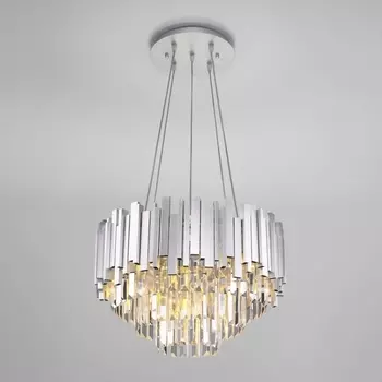 Подвесная люстра хрустальная с управлением смартфоном 340/6 Bogate's PIANO серебро