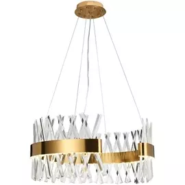 Подвесная люстра хрустальная светодиодная LED LAMPS 81358 GOLD SATIN (Natali Kovaltseva)