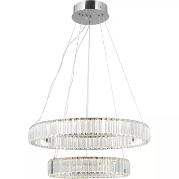 Подвесная люстра хрустальная светодиодная с пультом Moderli Asti V10735-PL кольцо
