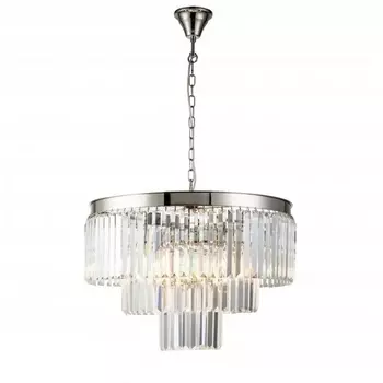 Подвесная каскадная люстра хрустальная 7383/8P NICKEL iLamp Triumph NIC
