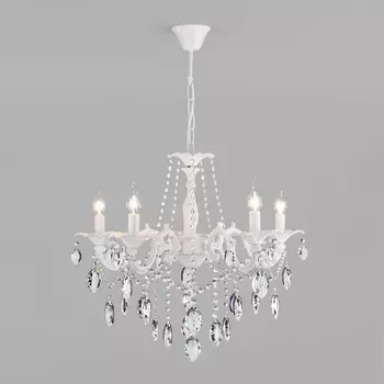 Подвесная люстра хрустальная 10108/5 Eurosvet Veletta белый в виде свечи