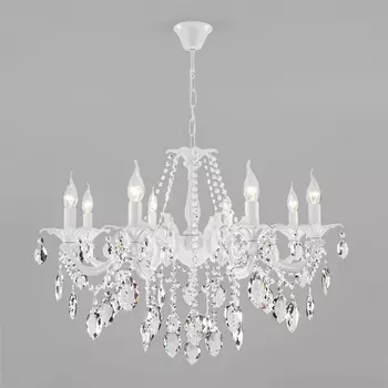 Подвесная люстра хрустальная 10108/8 Eurosvet Veletta белый