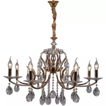 Подвесная люстра хрусталь ILLUMICO IL2326-8POR-39 GD подсвечник