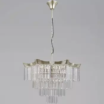 Подвесная люстра хрусталь ILLUMICO IL3575-6+3PSQ-24 GD LYRA