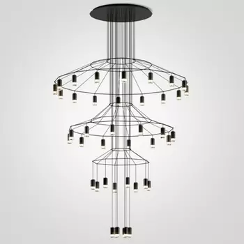 Подвесная люстра Vibia Wireflow Chandelier 0378 Led Suspension 42 Lamp ImperiumLoft 40.1639-0 (75393-22)