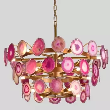 Подвесная люстра Agate Burst Chandelier 3 Round Pink D70 ImperiumLoft 40.1865.Ru.20.Lc (74967-22)