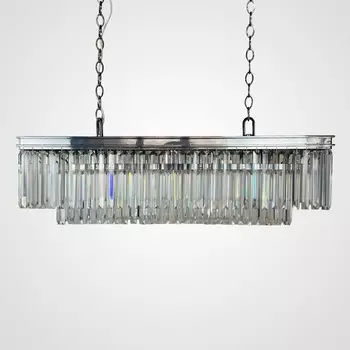 Подвесная люстра ImperiumLoft RH 1920S ODEON CLEAR GLASS FRINGE chrome 100 155093-22 (229996-22)