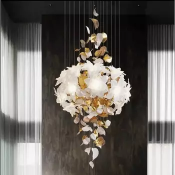 Подвесная люстра каскадная Alfa Light F0124-23 с цветами