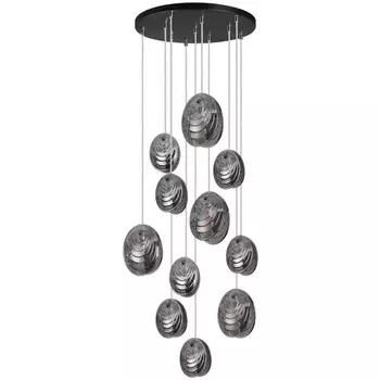 Подвесная люстра каскадная Odeon Light Mussels 5038/11 черный/дымчатый/металл/стекло G9 11*40W