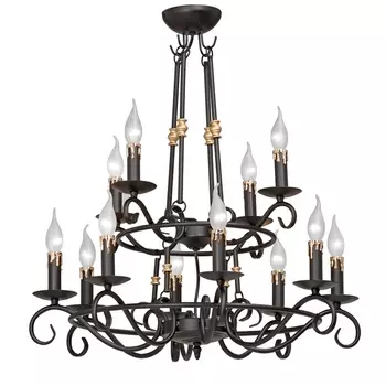 Подвесная люстра ковка Vitaluce V1039/8+4 в виде свечи
