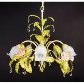 Подвесная люстра Abrasax L.6502-5CREAM с цветами