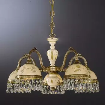 Подвесная люстра L.6806/5 Reccagni Angelo 6806 L 6806/5 листья с подвесками