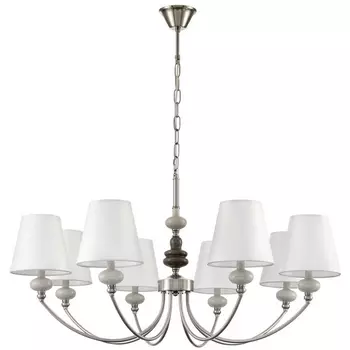 Подвесная люстра Lumion Kentuki 8283/8 никель/белый, металл/керамика/текстиль Е14 8*40W 220V