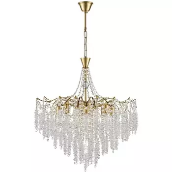 Подвесная люстра Lumion Kristina 8243/8 латунь металл/хрусталь E14 8*40W 220V с подвесками