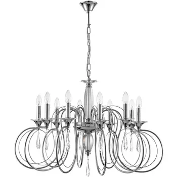 Подвесная люстра Lumion Laoka 8032/10 хром, металл/хрусталь Е14 10*40W 220V подсвечник с подвесками