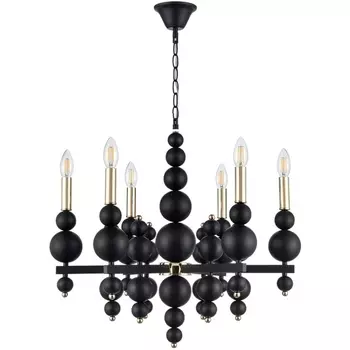 Подвесная люстра Lumion Nana 8106/6 черный/золото, металл Е14 6*40W 220V подсвечник